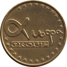 Альфа GROUP, малий, латунний. аверс